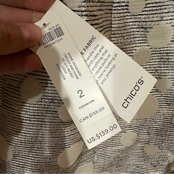 NWT Chico's Jacquard Dot Jacket - Picture 9 of 12